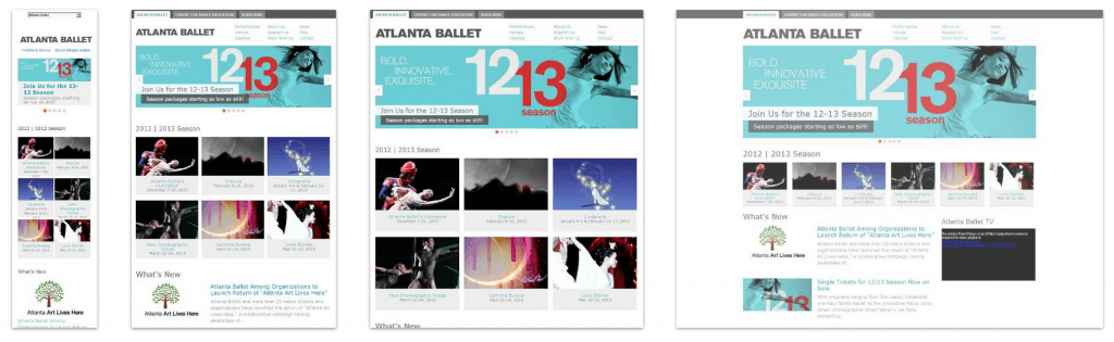 Atlanta Ballet's Responsive Design Website